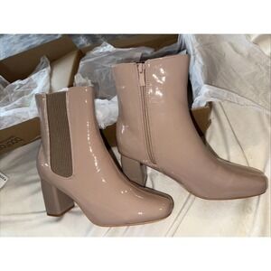 boohoo wide‎ fit heeled chelsea detail ankle boots Size 5
